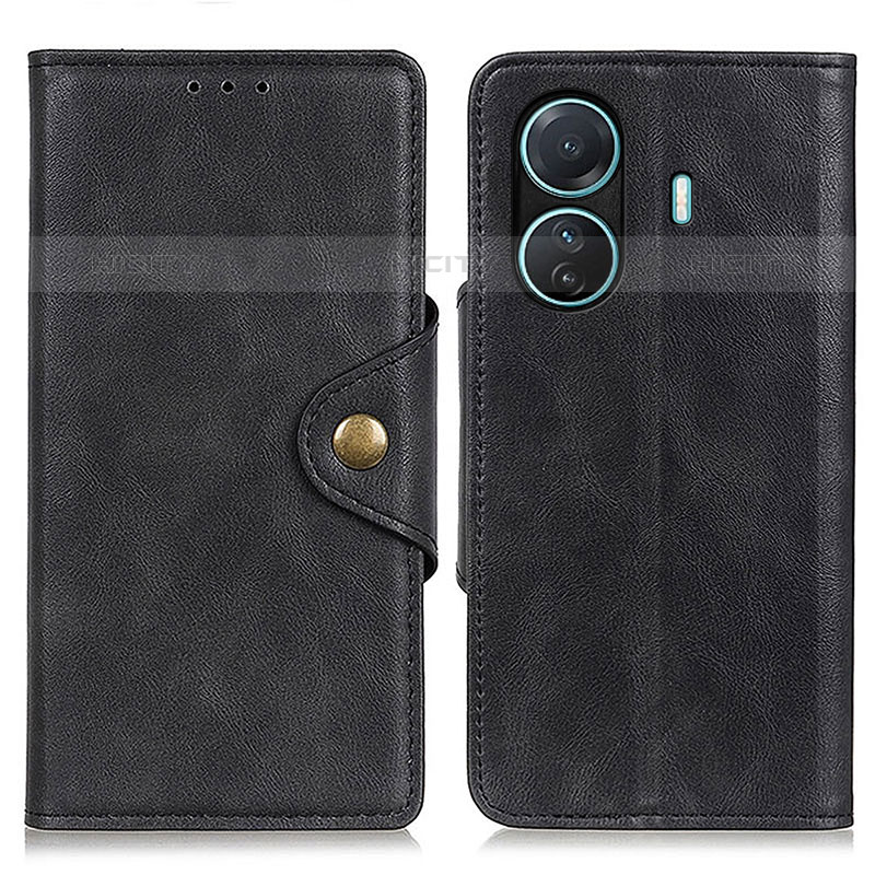 Funda de Cuero Cartera con Soporte Carcasa N06P para Vivo T1 Pro 5G Negro