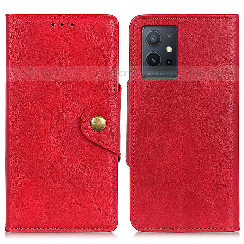 Funda de Cuero Cartera con Soporte Carcasa N06P para Vivo Y55 5G Rojo