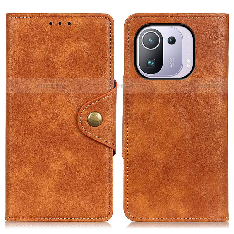 Funda de Cuero Cartera con Soporte Carcasa N06P para Xiaomi Mi 11 Pro 5G Marron