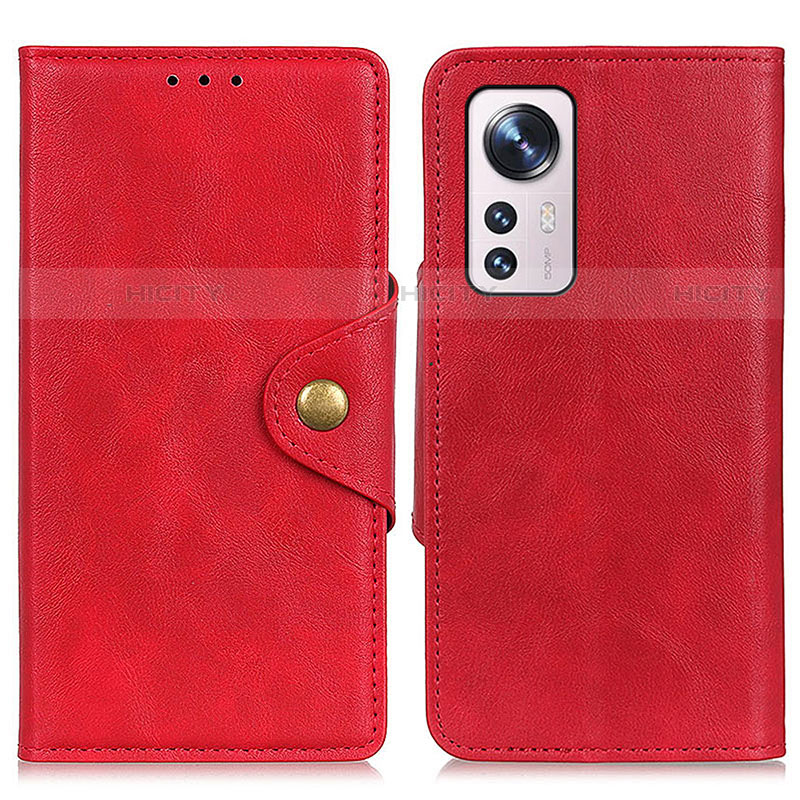 Funda de Cuero Cartera con Soporte Carcasa N06P para Xiaomi Mi 12X 5G Rojo