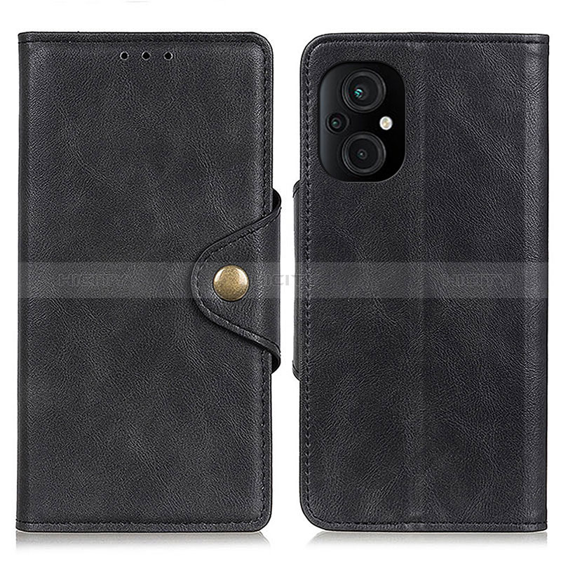 Funda de Cuero Cartera con Soporte Carcasa N06P para Xiaomi Poco M5 4G Negro