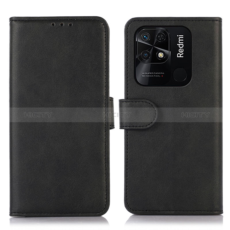 Funda de Cuero Cartera con Soporte Carcasa N06P para Xiaomi Redmi 10 Power Negro