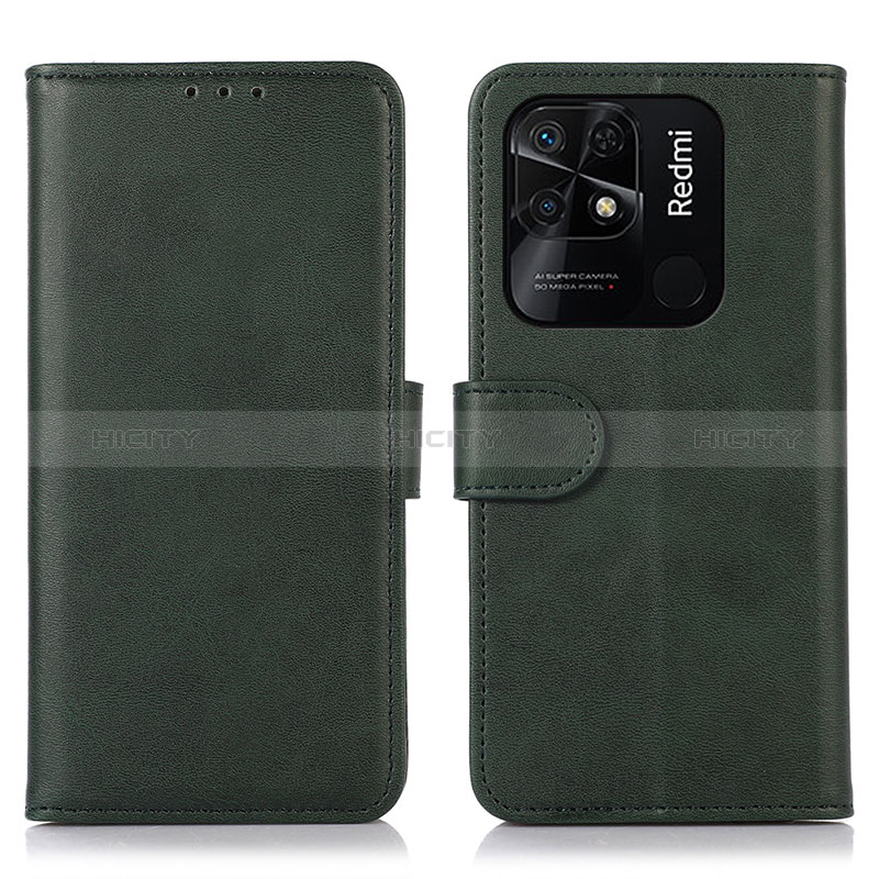 Funda de Cuero Cartera con Soporte Carcasa N06P para Xiaomi Redmi 10 Power Verde