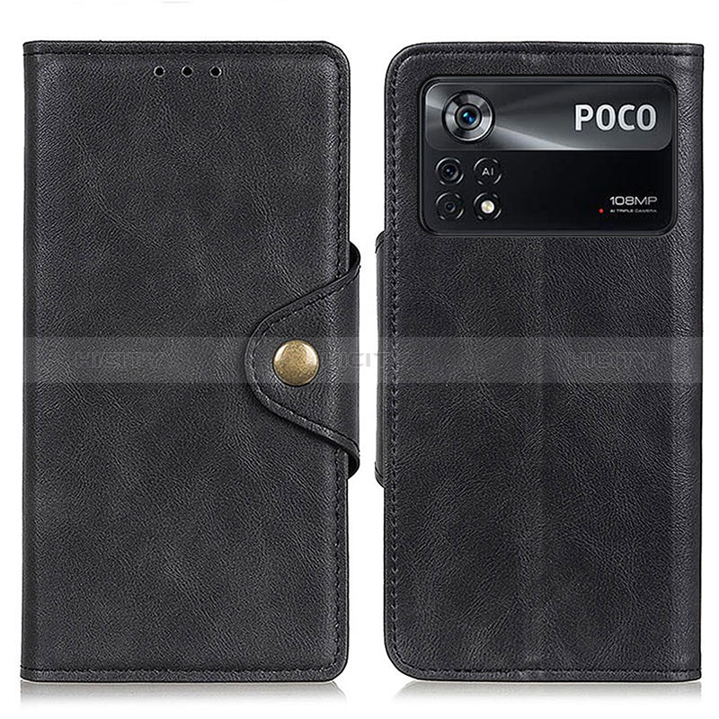 Funda de Cuero Cartera con Soporte Carcasa N06P para Xiaomi Redmi Note 11E Pro 5G Negro