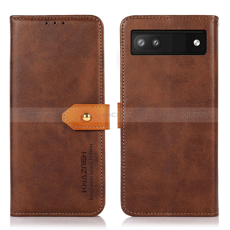 Funda de Cuero Cartera con Soporte Carcasa N07P para Google Pixel 7a 5G Marron