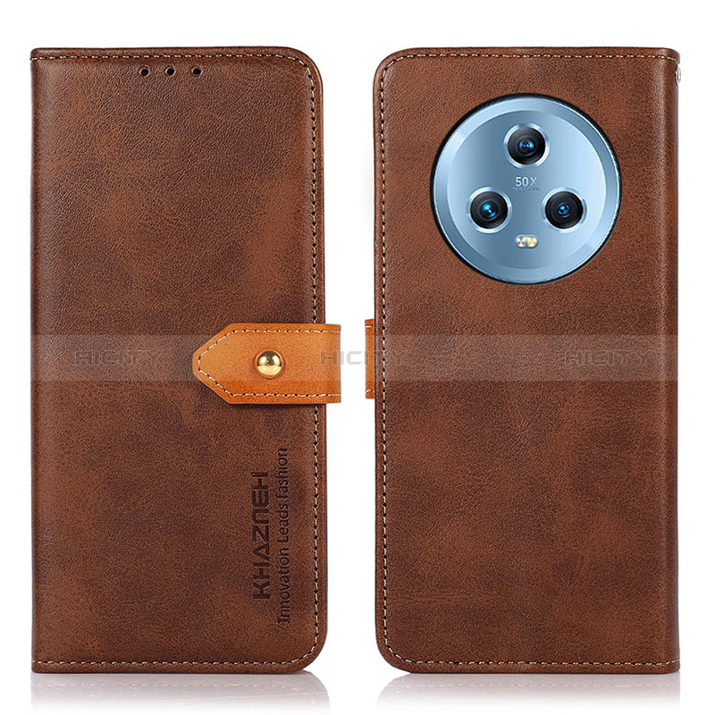 Funda de Cuero Cartera con Soporte Carcasa N07P para Huawei Honor Magic5 5G Marron