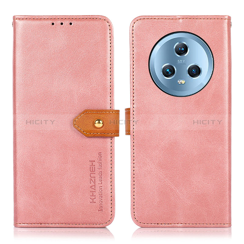 Funda de Cuero Cartera con Soporte Carcasa N07P para Huawei Honor Magic5 5G Rosa