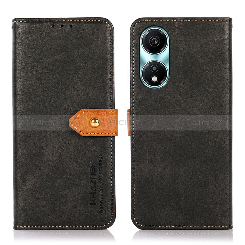 Funda de Cuero Cartera con Soporte Carcasa N07P para Huawei Honor X5 Plus Negro