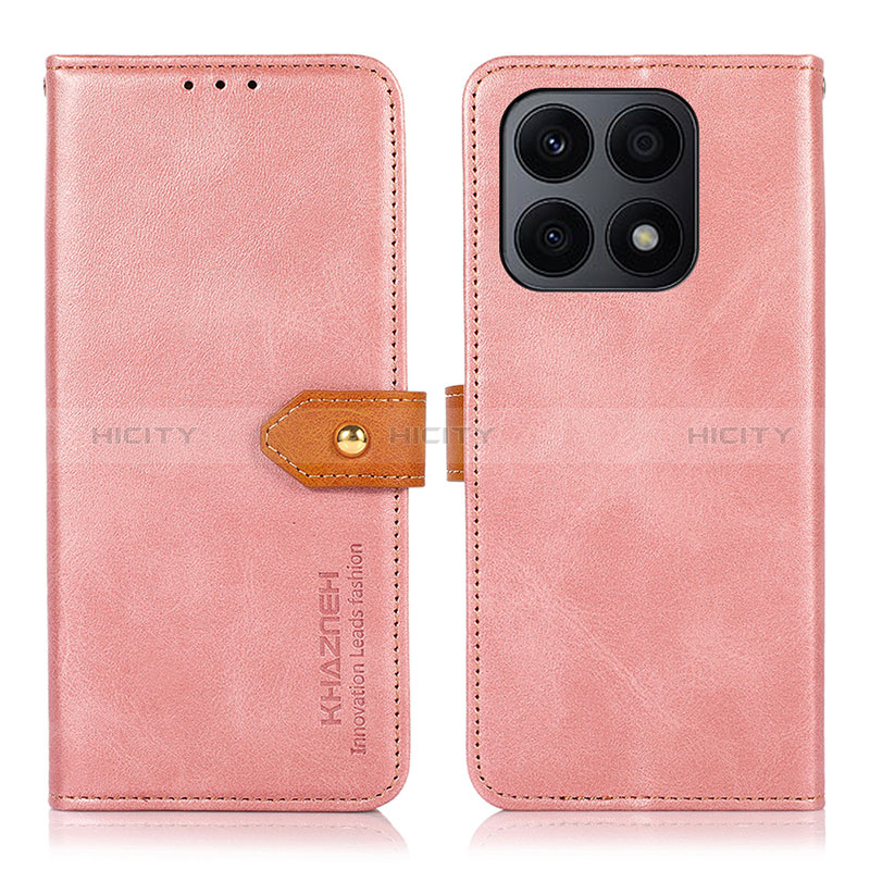 Funda de Cuero Cartera con Soporte Carcasa N07P para Huawei Honor X8a 4G Rosa