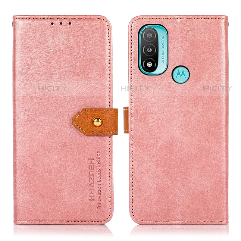 Funda de Cuero Cartera con Soporte Carcasa N07P para Motorola Moto E40 Rosa