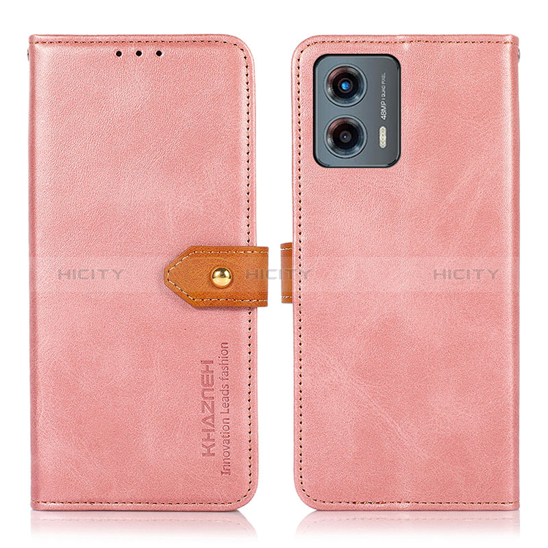 Funda de Cuero Cartera con Soporte Carcasa N07P para Motorola Moto G 5G (2023) Rosa