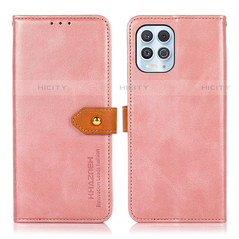 Funda de Cuero Cartera con Soporte Carcasa N07P para Motorola Moto G100 5G Rosa