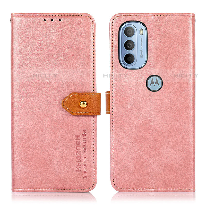 Funda de Cuero Cartera con Soporte Carcasa N07P para Motorola Moto G41 Rosa