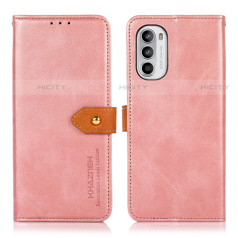 Funda de Cuero Cartera con Soporte Carcasa N07P para Motorola MOTO G52 Rosa