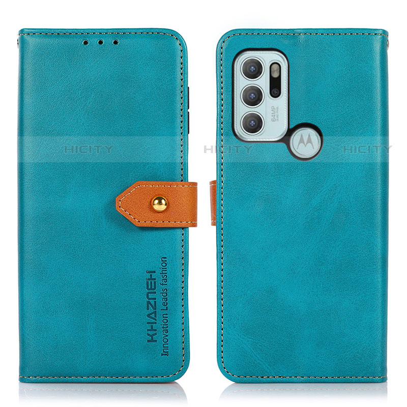 Funda de Cuero Cartera con Soporte Carcasa N07P para Motorola Moto G60s