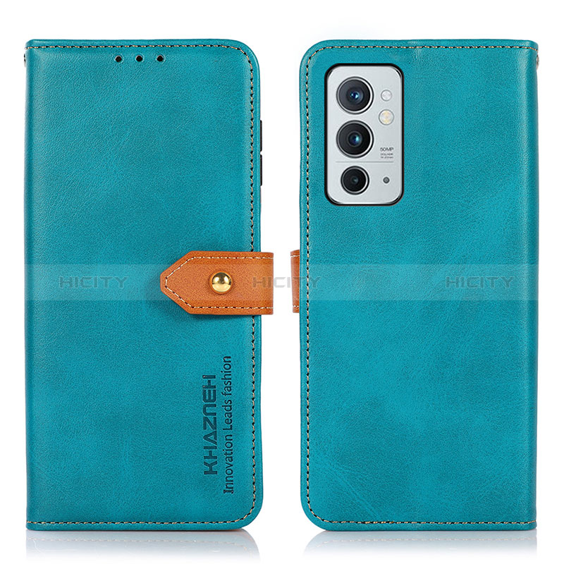 Funda de Cuero Cartera con Soporte Carcasa N07P para OnePlus 9RT 5G Cian