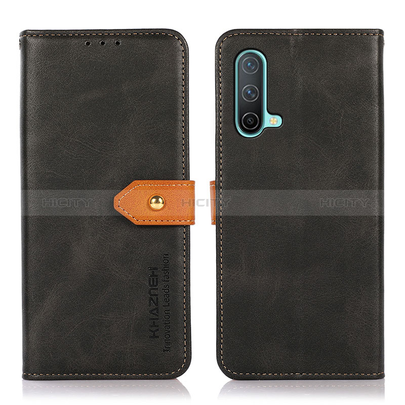 Funda de Cuero Cartera con Soporte Carcasa N07P para OnePlus Nord CE 5G Negro