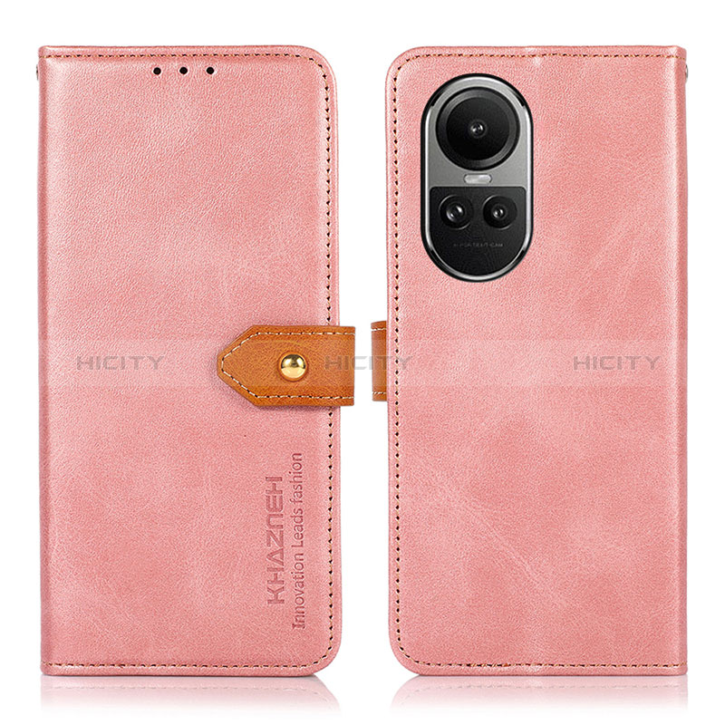 Funda de Cuero Cartera con Soporte Carcasa N07P para Oppo Reno10 5G Rosa