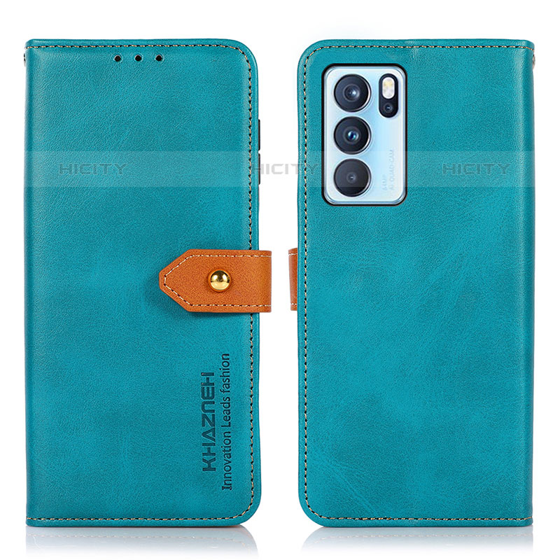 Funda de Cuero Cartera con Soporte Carcasa N07P para Oppo Reno6 Pro 5G India Cian