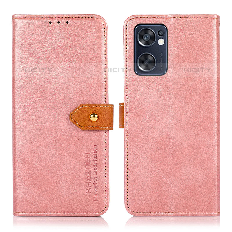 Funda de Cuero Cartera con Soporte Carcasa N07P para Oppo Reno7 SE 5G