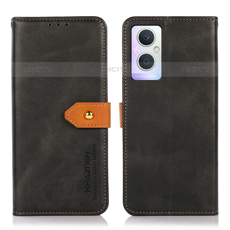 Funda de Cuero Cartera con Soporte Carcasa N07P para Oppo Reno7 Z 5G Negro