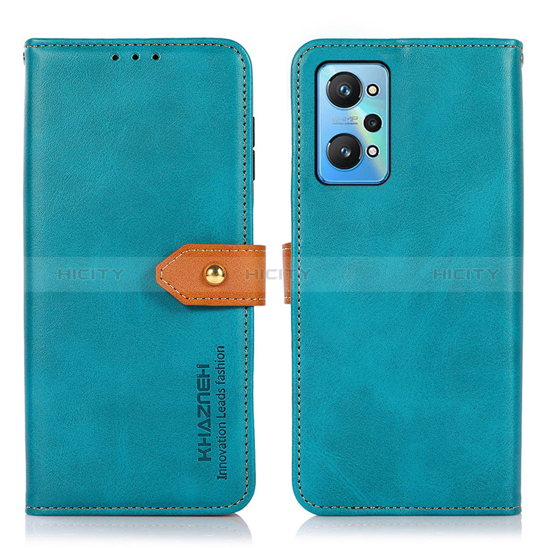 Funda de Cuero Cartera con Soporte Carcasa N07P para Realme GT Neo 3T 5G Cian