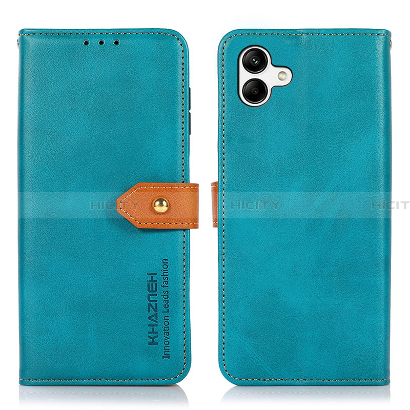 Funda de Cuero Cartera con Soporte Carcasa N07P para Samsung Galaxy A05 Cian