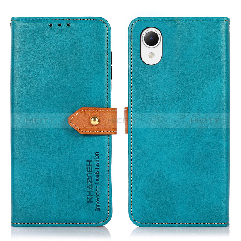 Funda de Cuero Cartera con Soporte Carcasa N07P para Samsung Galaxy A23e 5G Cian