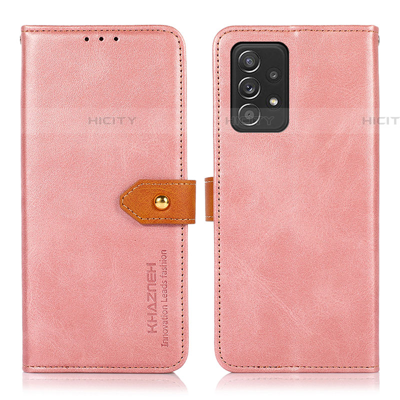 Funda de Cuero Cartera con Soporte Carcasa N07P para Samsung Galaxy A52 4G Rosa