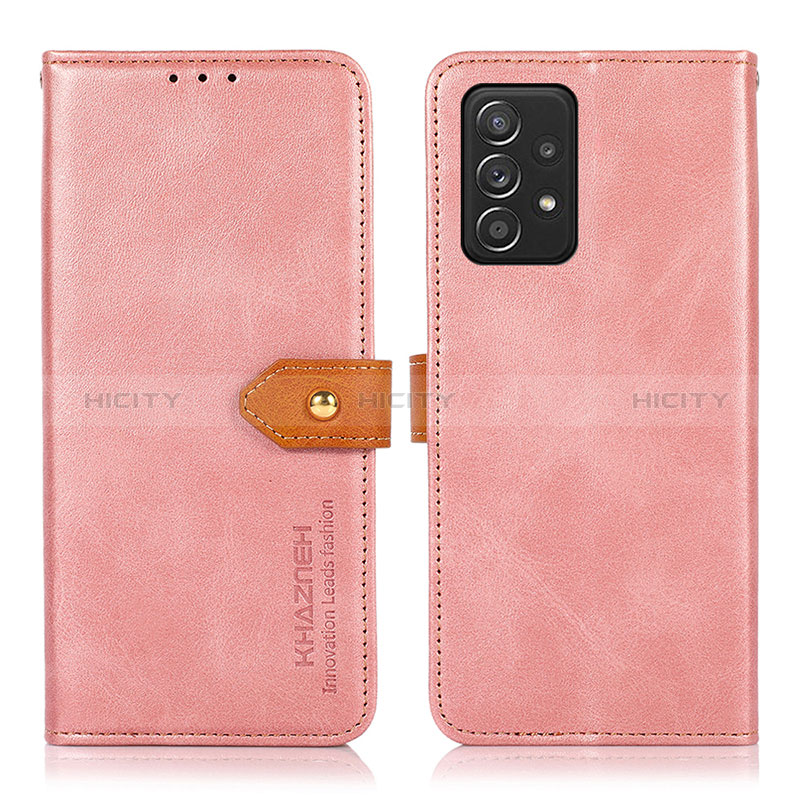 Funda de Cuero Cartera con Soporte Carcasa N07P para Samsung Galaxy A52s 5G Rosa