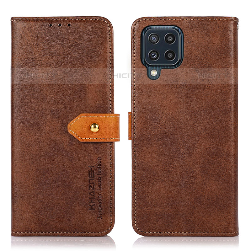 Funda de Cuero Cartera con Soporte Carcasa N07P para Samsung Galaxy M32 4G Marron