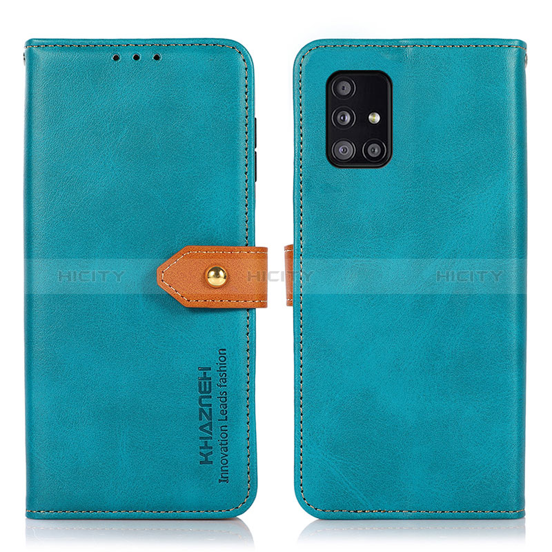 Funda de Cuero Cartera con Soporte Carcasa N07P para Samsung Galaxy M40S Cian