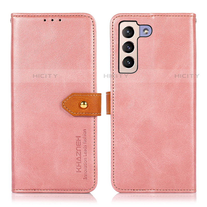 Funda de Cuero Cartera con Soporte Carcasa N07P para Samsung Galaxy S21 5G Rosa