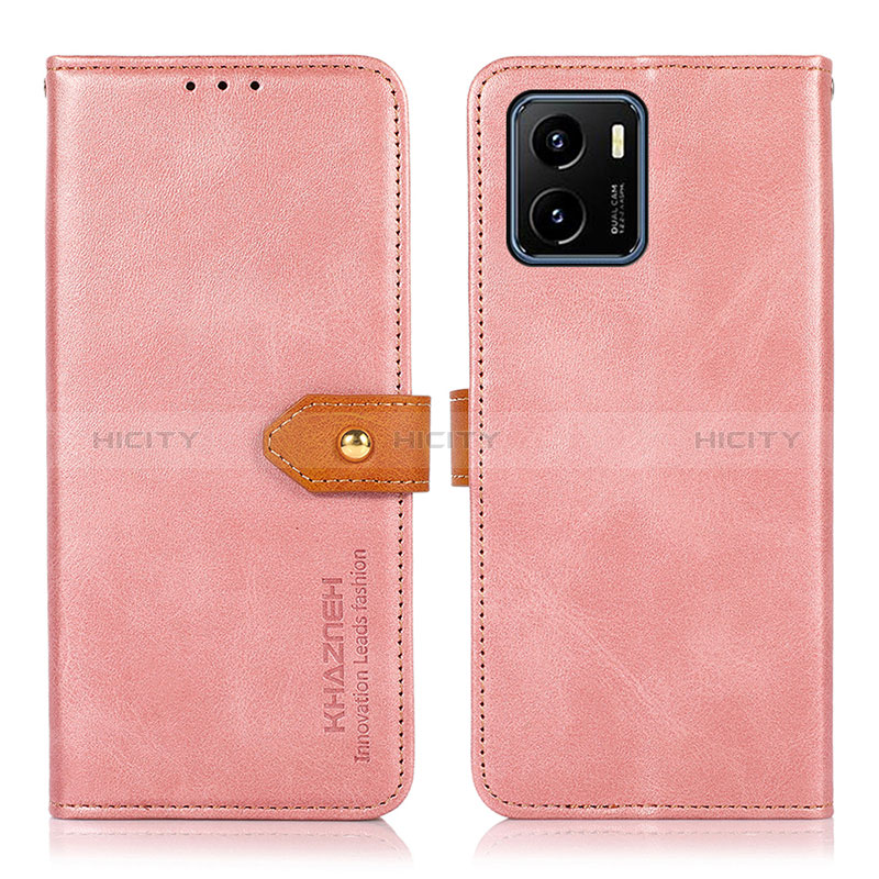 Funda de Cuero Cartera con Soporte Carcasa N07P para Vivo Y01A Rosa