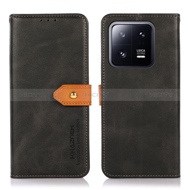 Funda de Cuero Cartera con Soporte Carcasa N07P para Xiaomi Mi 13 5G Negro