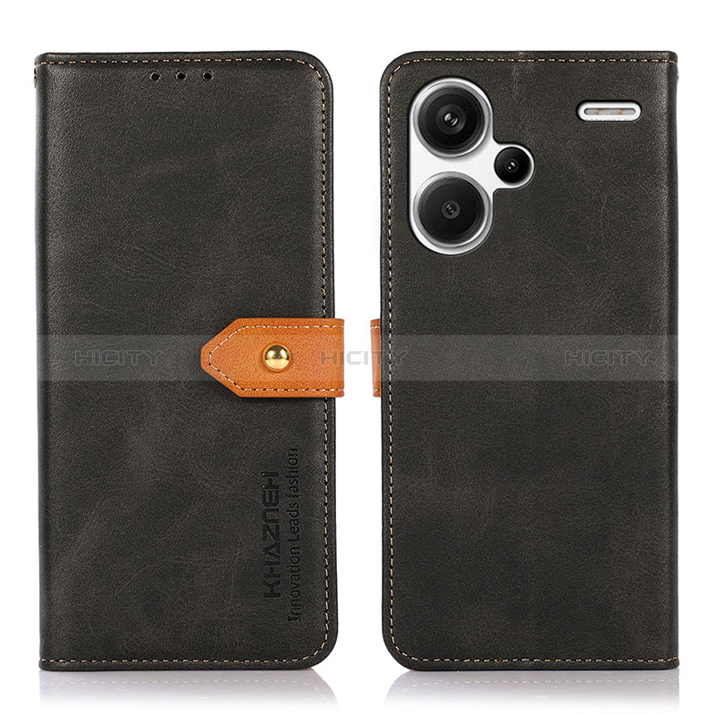 Funda de Cuero Cartera con Soporte Carcasa N07P para Xiaomi Redmi Note 13 Pro+ Plus 5G Negro