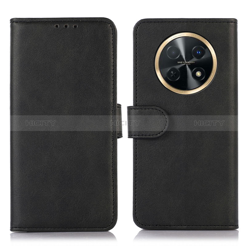 Funda de Cuero Cartera con Soporte Carcasa N08P para Huawei Nova Y91 Negro