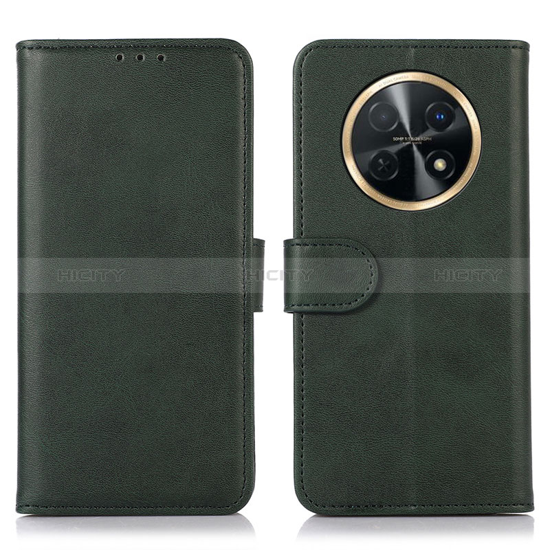 Funda de Cuero Cartera con Soporte Carcasa N08P para Huawei Nova Y91 Verde