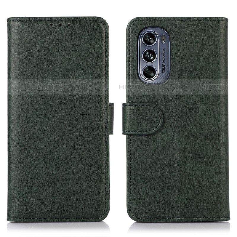 Funda de Cuero Cartera con Soporte Carcasa N08P para Motorola Moto G62 5G Verde