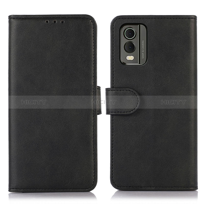 Funda de Cuero Cartera con Soporte Carcasa N08P para Nokia C32 Negro