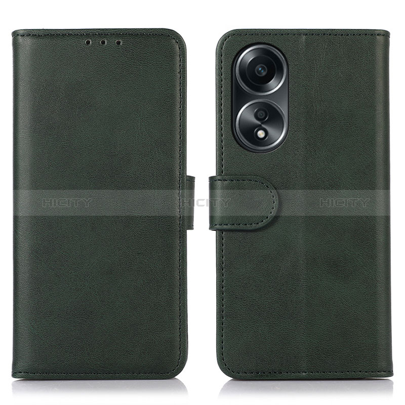 Funda de Cuero Cartera con Soporte Carcasa N08P para Oppo A58 5G Verde