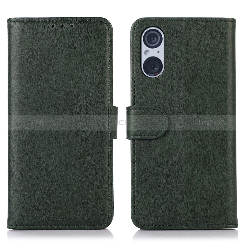 Funda de Cuero Cartera con Soporte Carcasa N08P para Sony Xperia 5 V