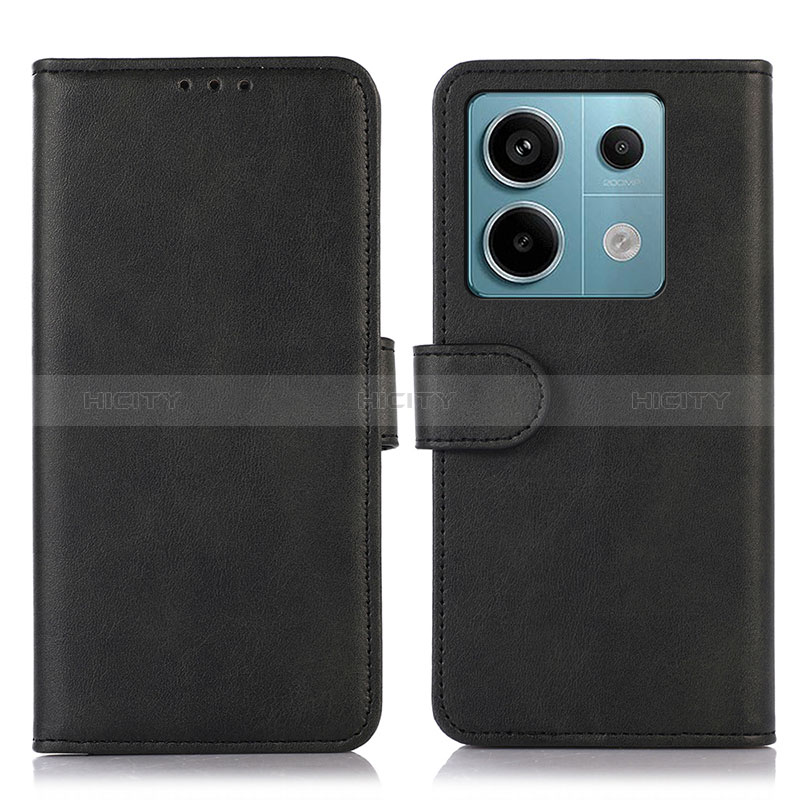 Funda de Cuero Cartera con Soporte Carcasa N08P para Xiaomi Redmi Note 13 Pro 5G Negro