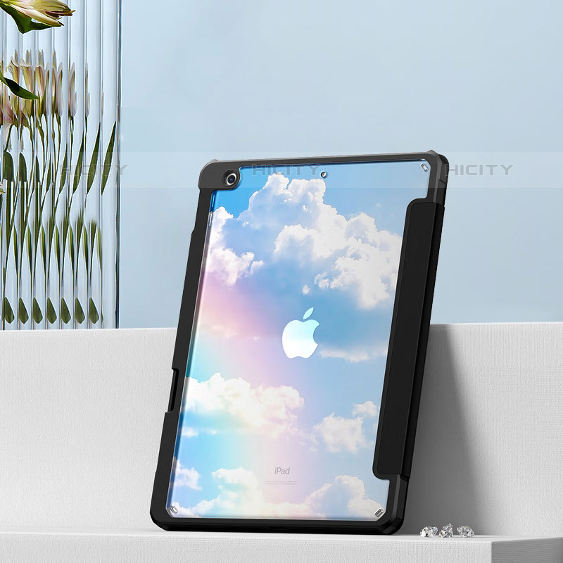 Funda de Cuero Cartera con Soporte Carcasa P01 para Apple iPad 10.2 (2020) Negro