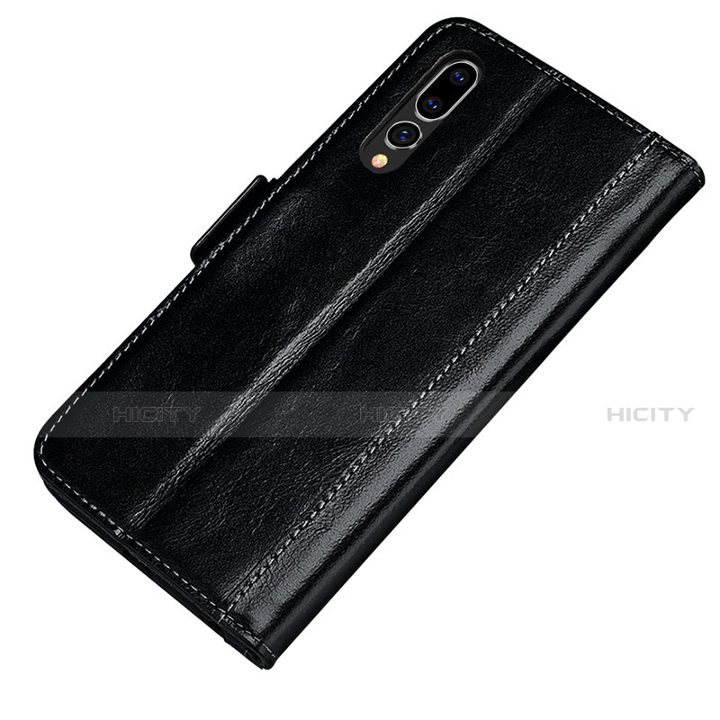 Funda de Cuero Cartera con Soporte Carcasa P01 para Huawei P20 Pro Negro