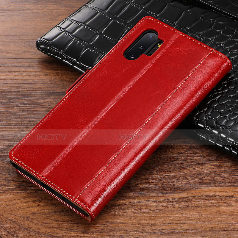 Funda de Cuero Cartera con Soporte Carcasa P01 para Samsung Galaxy Note 10 Plus 5G Rojo