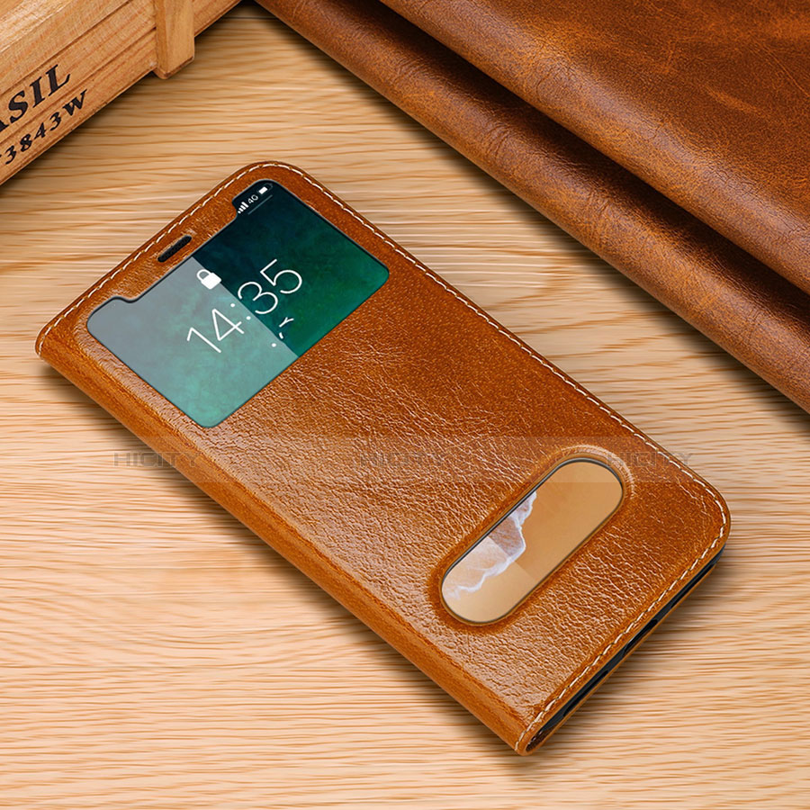 Funda de Cuero Cartera con Soporte Carcasa P02 para Apple iPhone X