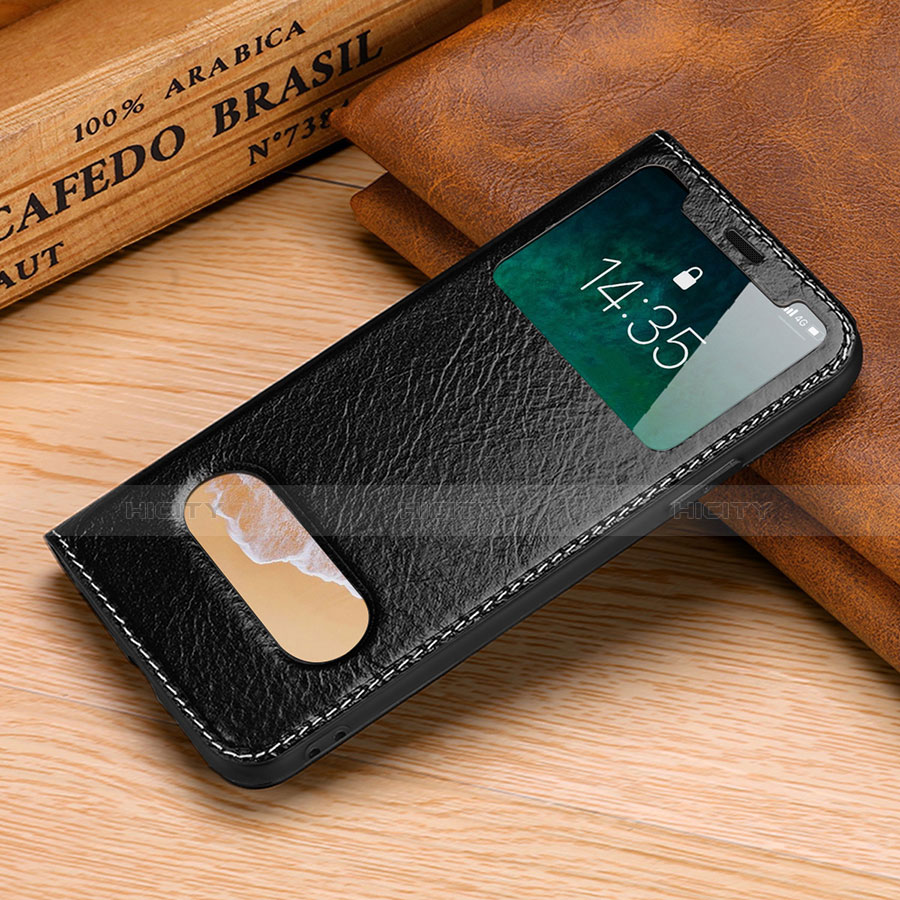 Funda de Cuero Cartera con Soporte Carcasa P02 para Apple iPhone Xs Max