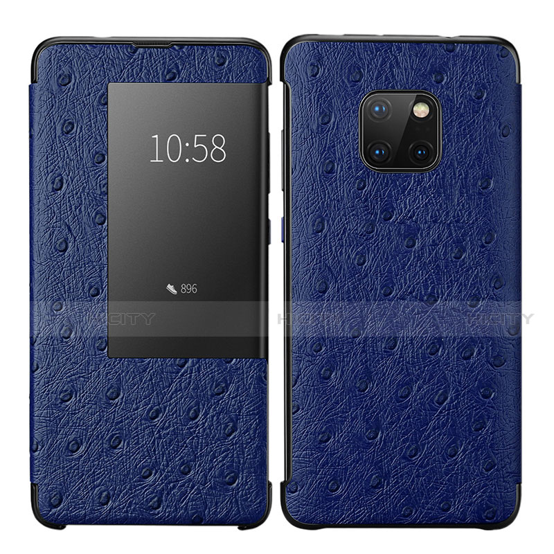 Funda de Cuero Cartera con Soporte Carcasa P02 para Huawei Mate 20 Pro Azul