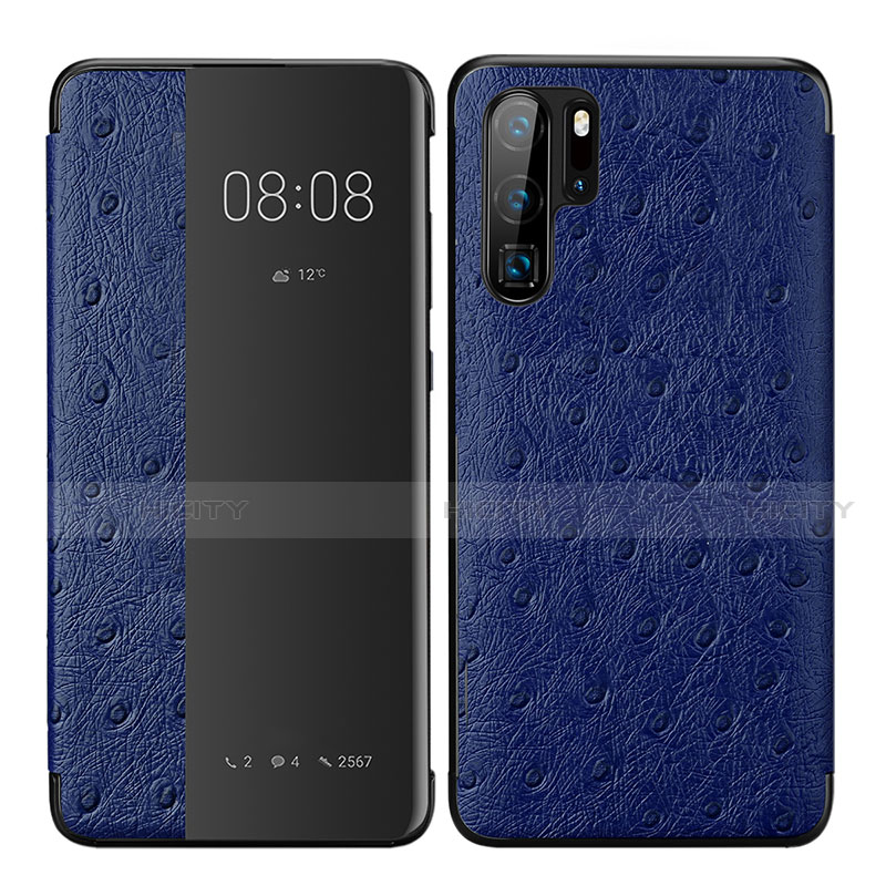 Funda de Cuero Cartera con Soporte Carcasa P02 para Huawei P30 Pro Azul